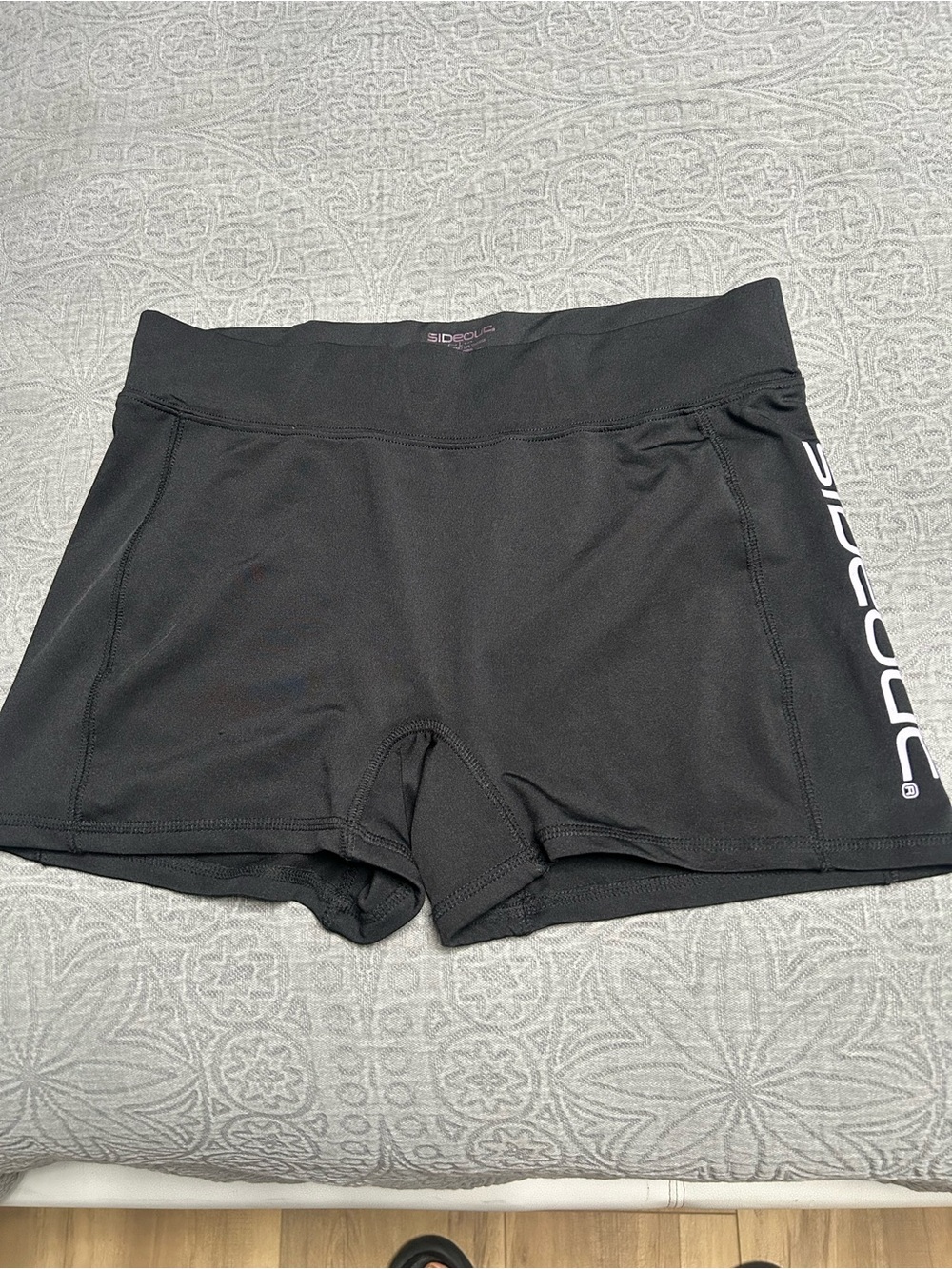 Sleek Black Women's Bike Shorts with Side Logo